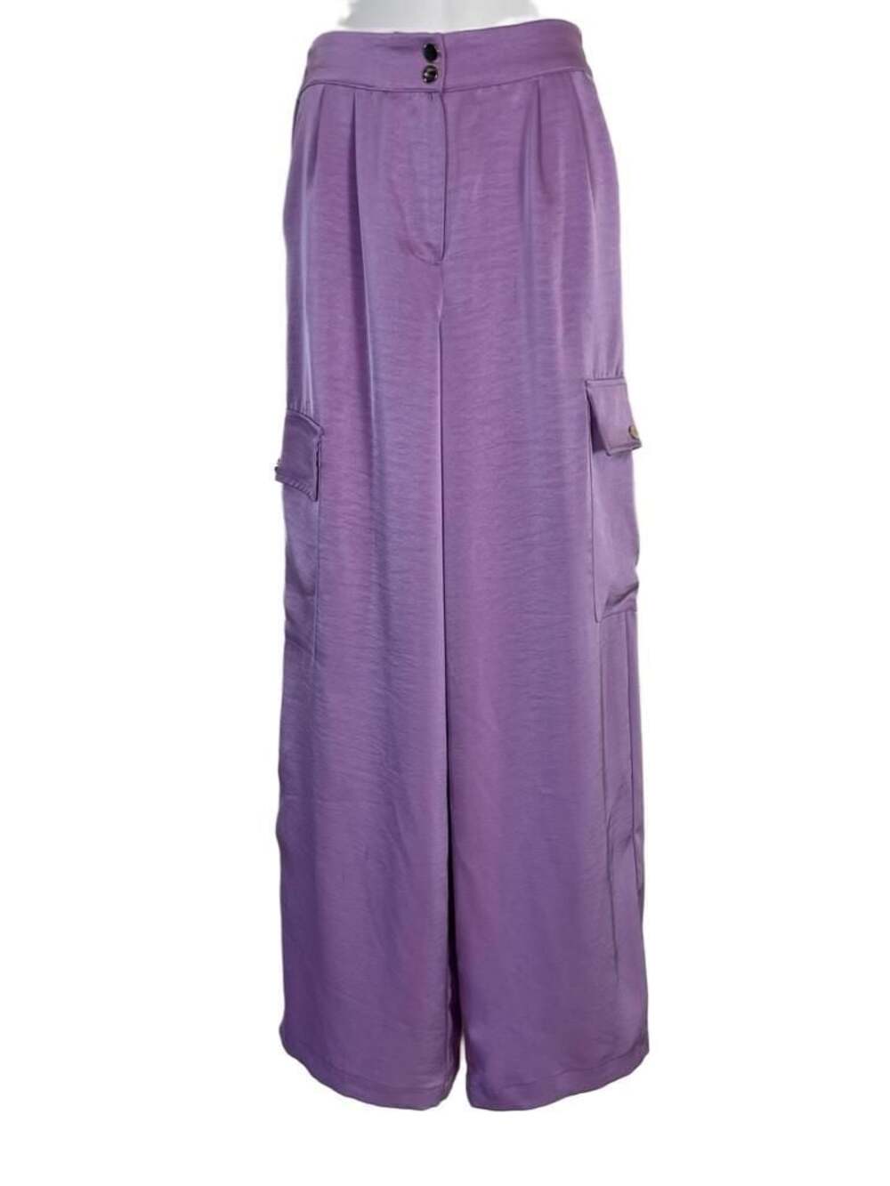 House of Harlow 1960 Satin Wide-Leg Cargo Pants